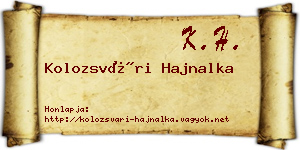 Kolozsvári Hajnalka névjegykártya