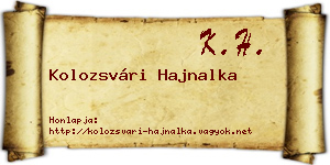 Kolozsvári Hajnalka névjegykártya